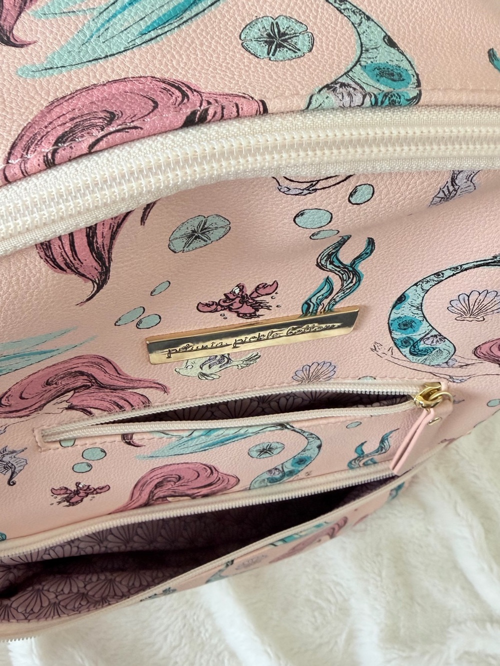 Petunia Pickle Bottom Disney Little Mermaid Ace Backpack Diaper Bag +Accessories - Picture 3 of 16